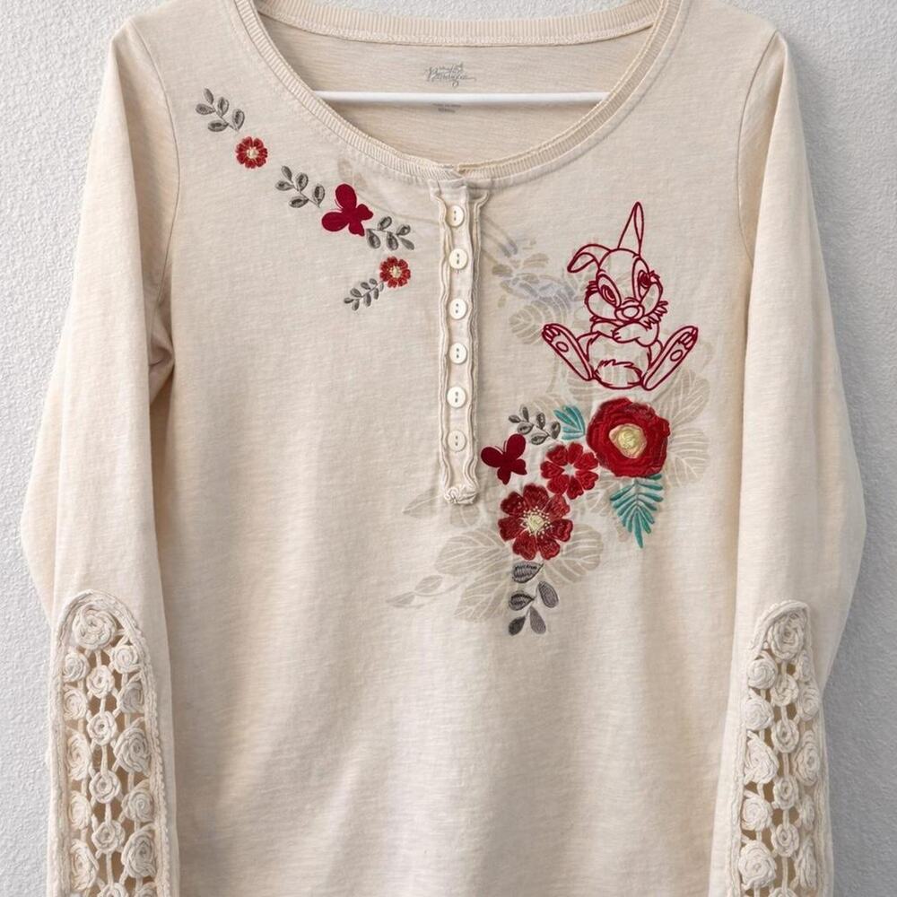 Disney cottagecore bunny floral henley